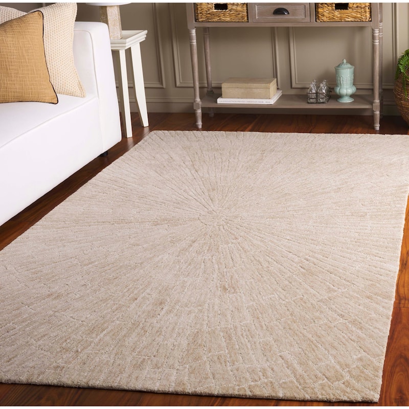 SAFAVIEH Handmade Marquee Bozdana Contemporary Wool Rug - 5' x 8' - Beige