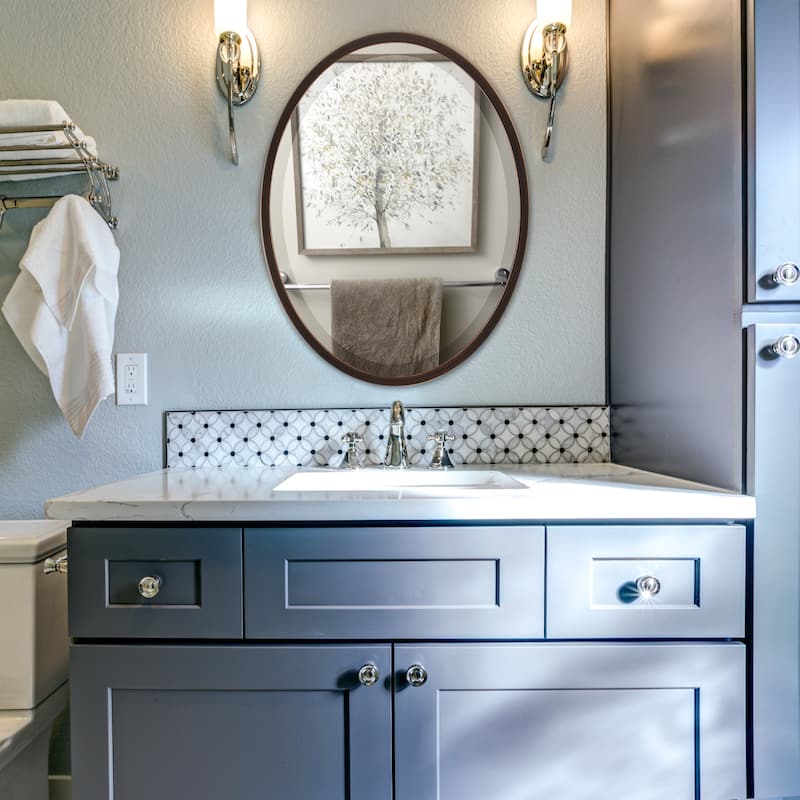 Lincoln Framed Oval Mirror - Rubbed Bronze - Rubbed Bronze