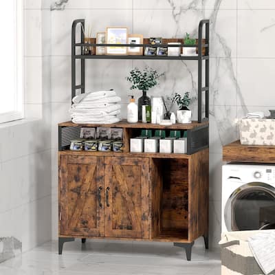 Cat Litter Box Enclosure with Shelf and Door