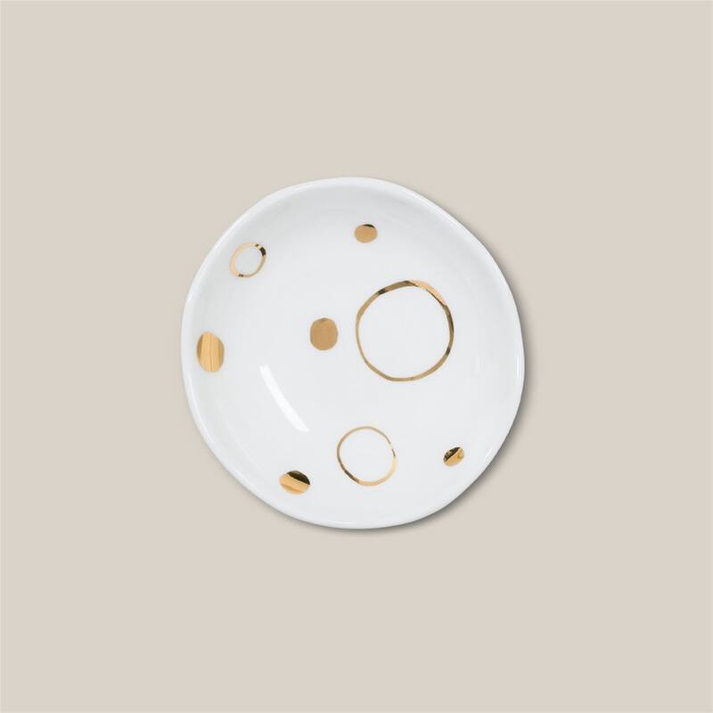 Good Morning Small Dish Circle Gold- ST - Gold