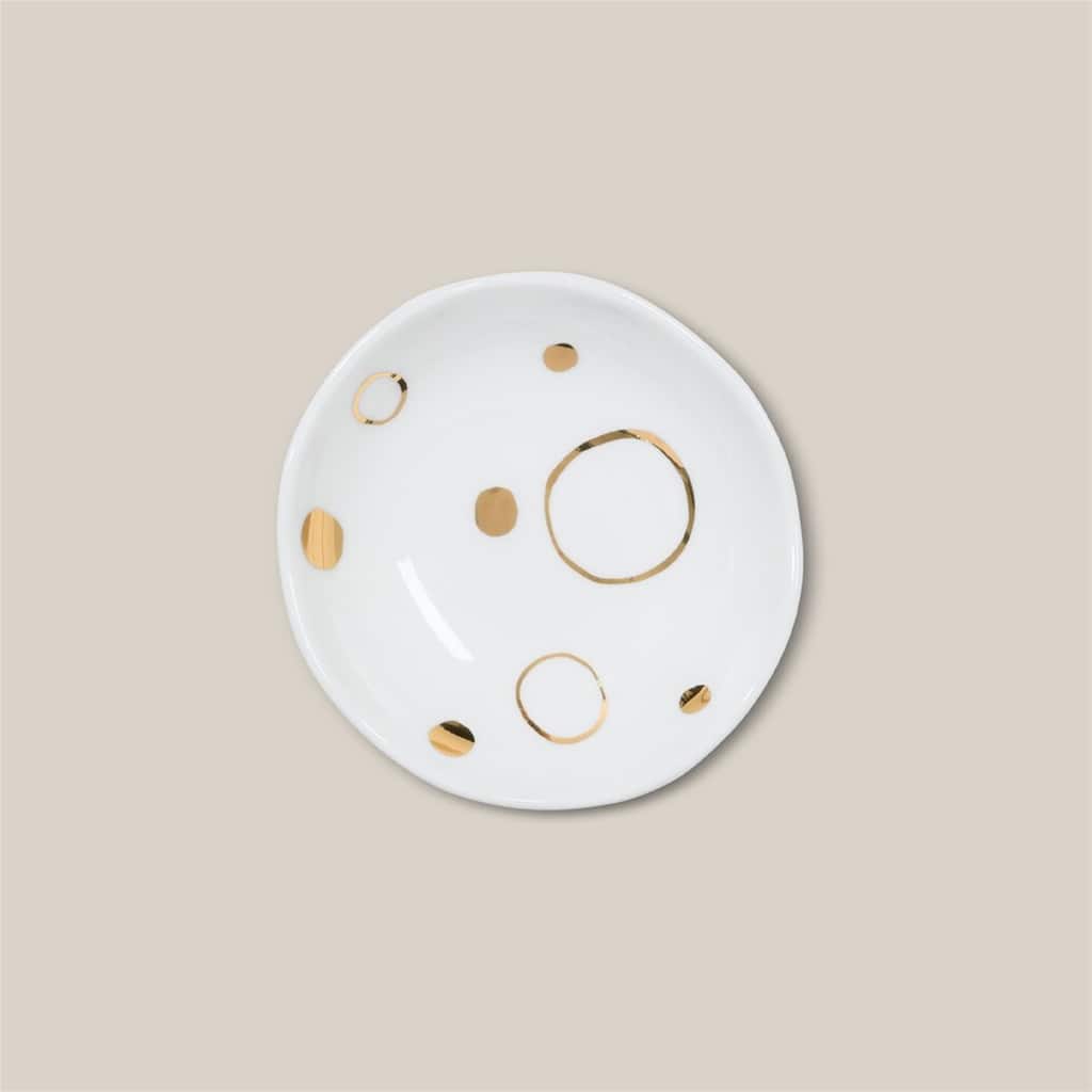 Good Morning Small Dish Circle Gold- ST - Gold