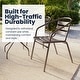 preview thumbnail 28 of 35, 23.5" Square Glass Metal Table with 2 Metal Aluminum Slat Stack Chairs