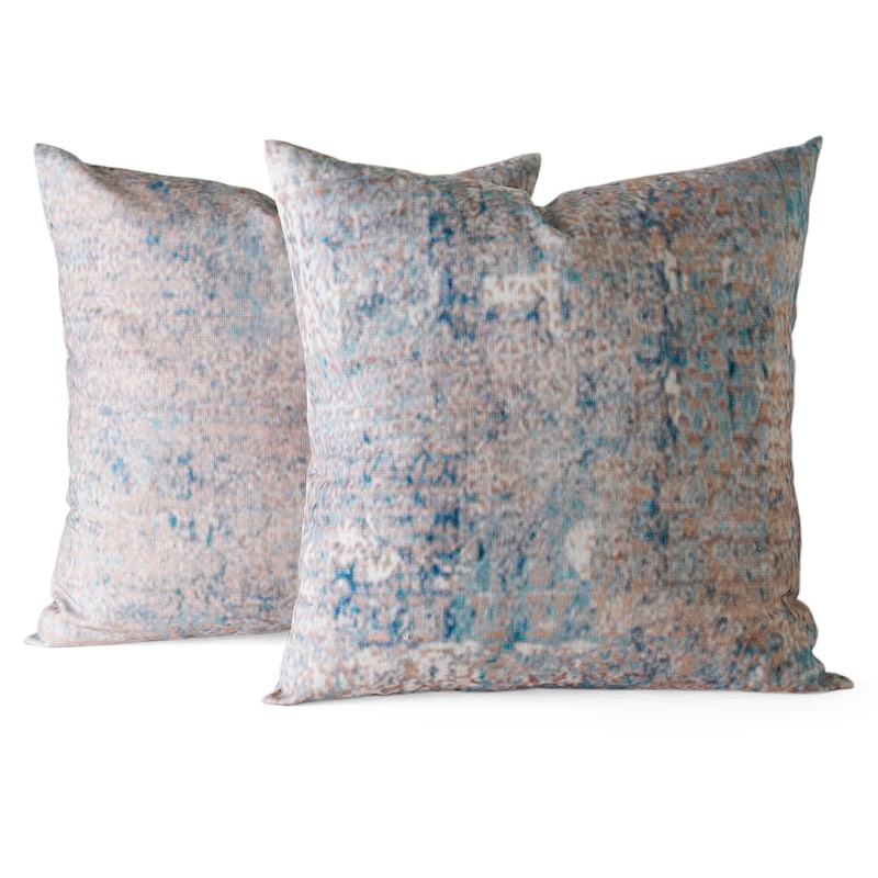 Exclusive Fabrics Printed Cotton Throw Pillow Covers 18 X 18 - Textured Decorative Pillow Covers (Set of 2)