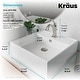 preview thumbnail 6 of 28, Kraus 3-in-1 Set White Square Ceramic Vessel Sink Arlo Faucet w/ Drain