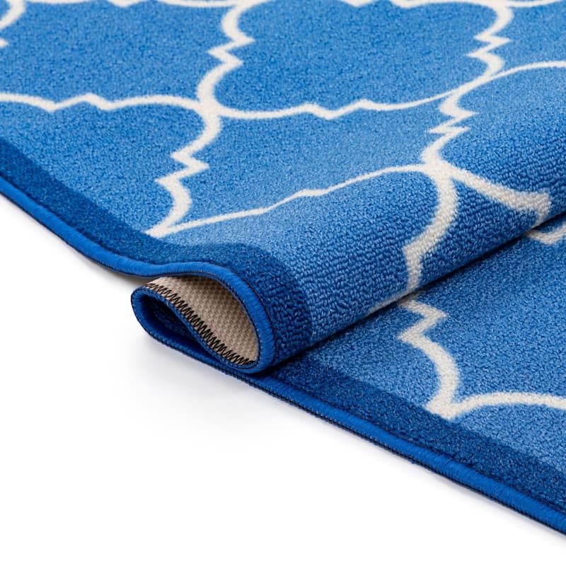 Well Woven Modern Bold Lattice Non-Skid Backing Runner Rug - 2' x 7'