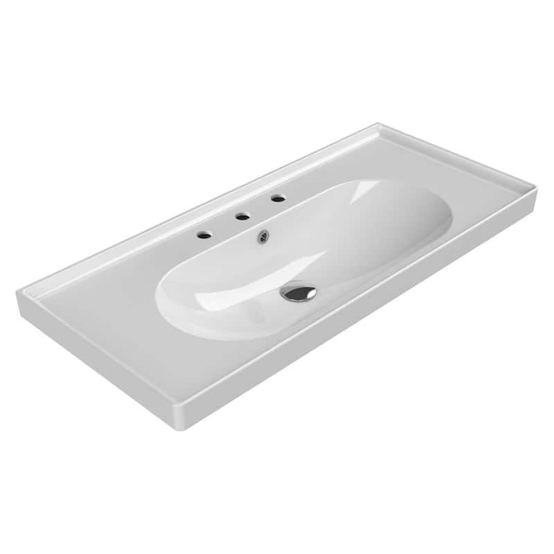 Nameeks CeraStyle 043500-U-Three Hole Arya 39-5/16" Rectangular - White
