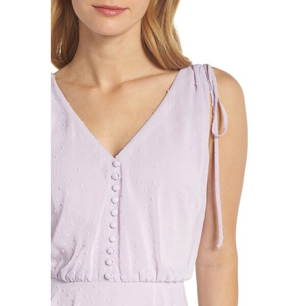 hillary clip dot chiffon midi dress