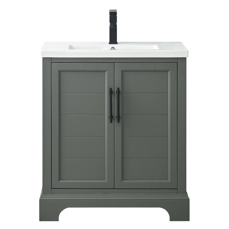 Vanity Art 30" Single Sink Bathroom Vanity with Ceramic Sink & Top