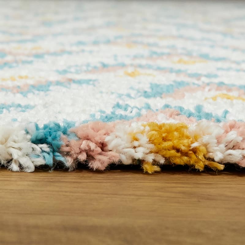 Hadley Geometric Chevron Stripe Shag Area Rug