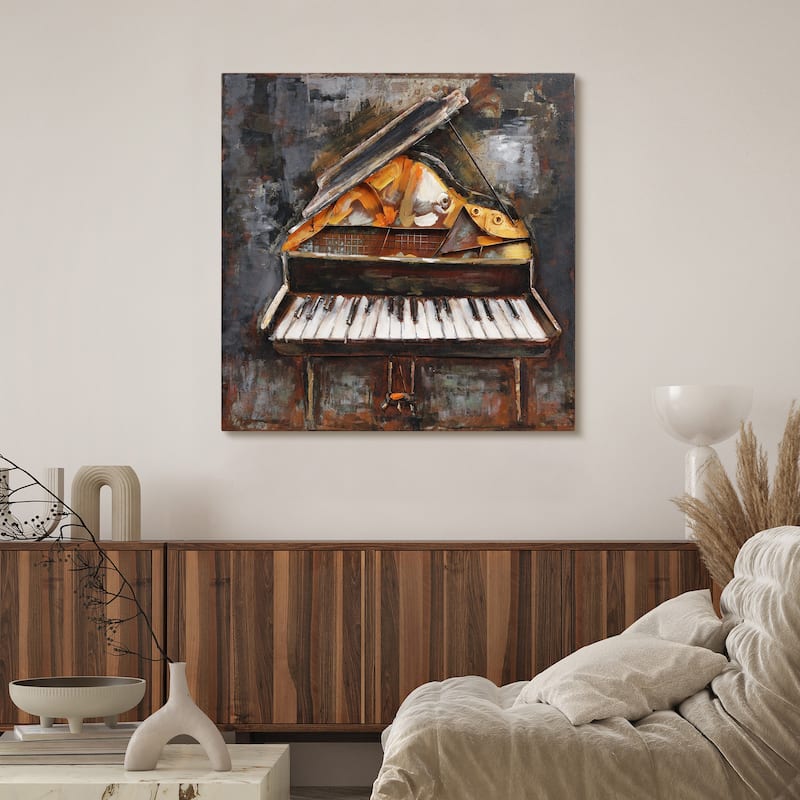 "Magic Keys" Mixed Media Iron Hand Painted Dimensional Wall Art