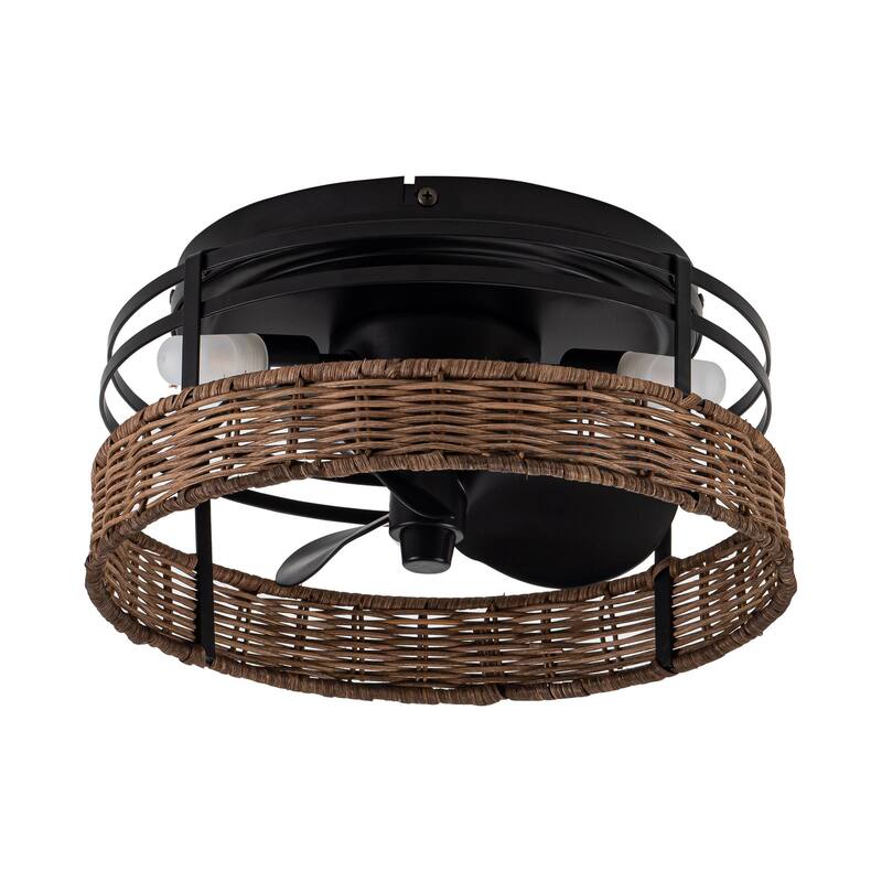 13" 3-Light 3-Blade Rustic Farmhouse Ceiling Fan with Light