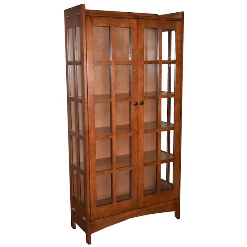 Mission Oak Display China Cabinet / Bookcase - 39"W - N/A - Michael's Cherry