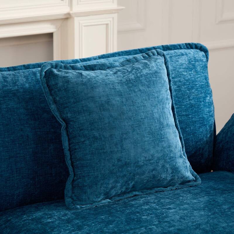 4 Seater Sectional Sofa Chenille Modular Deep Seat Couch with Armrest Pillows and Double Layer Seat Cushions for Living Room