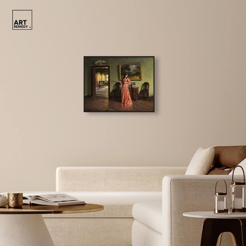 Woman and the Necklace Canvas by Art Remedy