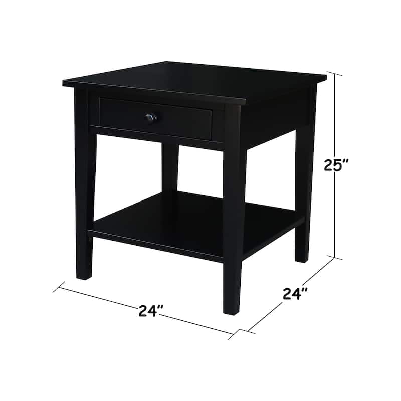 Spencer Square Solid Parawood End Table - 24 in. W x 24 in. D x 25 in. H