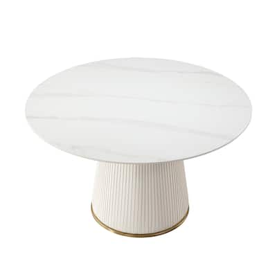 53 inch Round sintered stone carrara white dining table