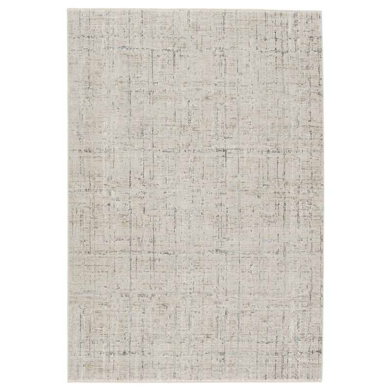 Sovis Abstract Light Gray/ Ivory Area Rug - 7' 10" x 10' 10"