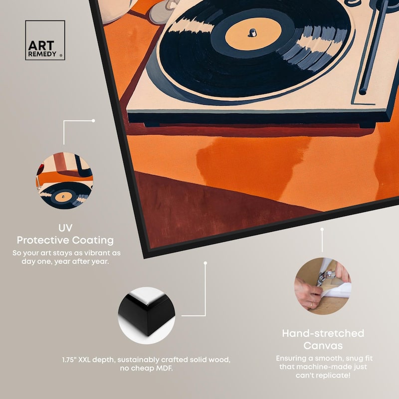Vinyl and Wine Canvas by Art Remedy