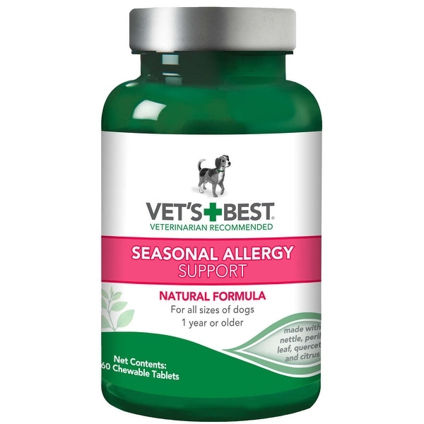 Vet's Best Dog Seasonal Allergy Support Supplement 60 Tablet Green 2.5" x 2.5" x 4.94"