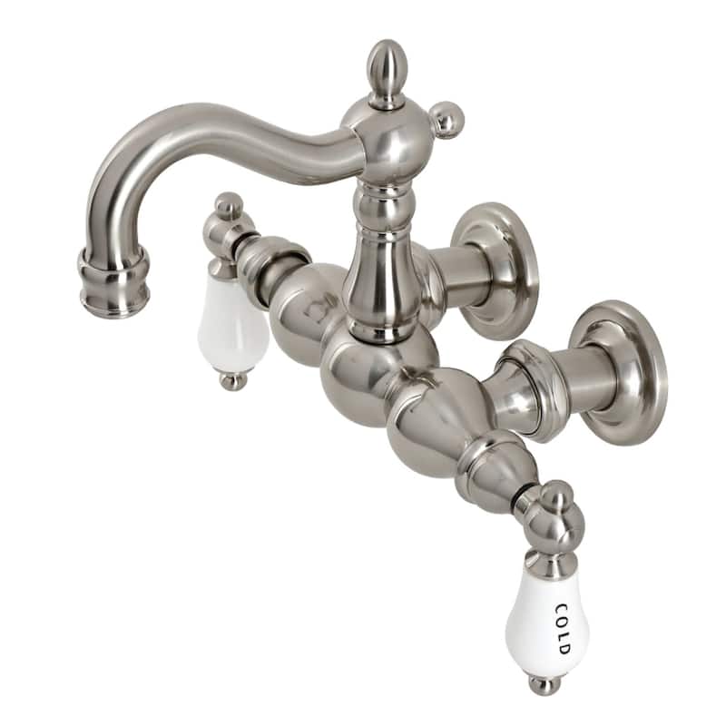 Kingston Brass Heritage Wall Mounted Clawfoot Tub Filler - Brushed Nickel