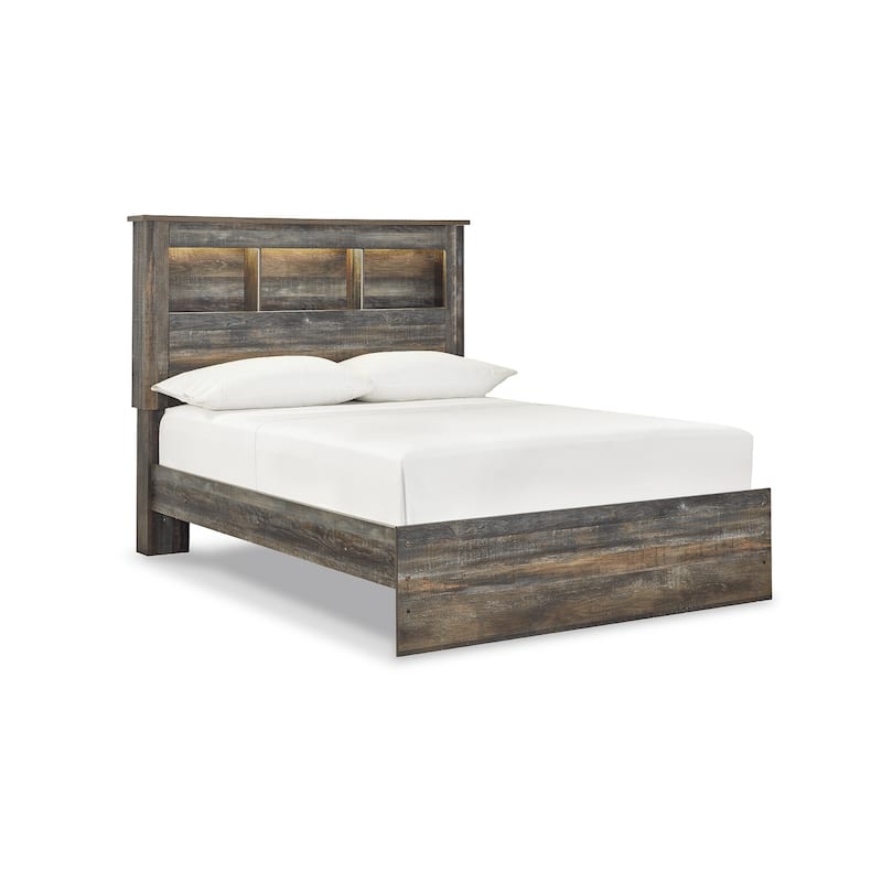 Drystan Rustic Brown Bookcase Bed