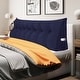 preview thumbnail 170 of 182, WOWMAX Large Reading Wedge Headboard Pillow for Bed Rest Back Support King - Cotton Navy