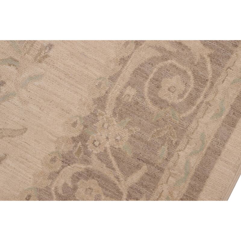Artisan Oushak Open Field Hand-Knotted Wool Area Rug