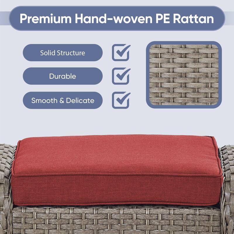 Gymojoy Outdoor Wicker Patio Furniture Sofa Chair Set Weather-Resistant