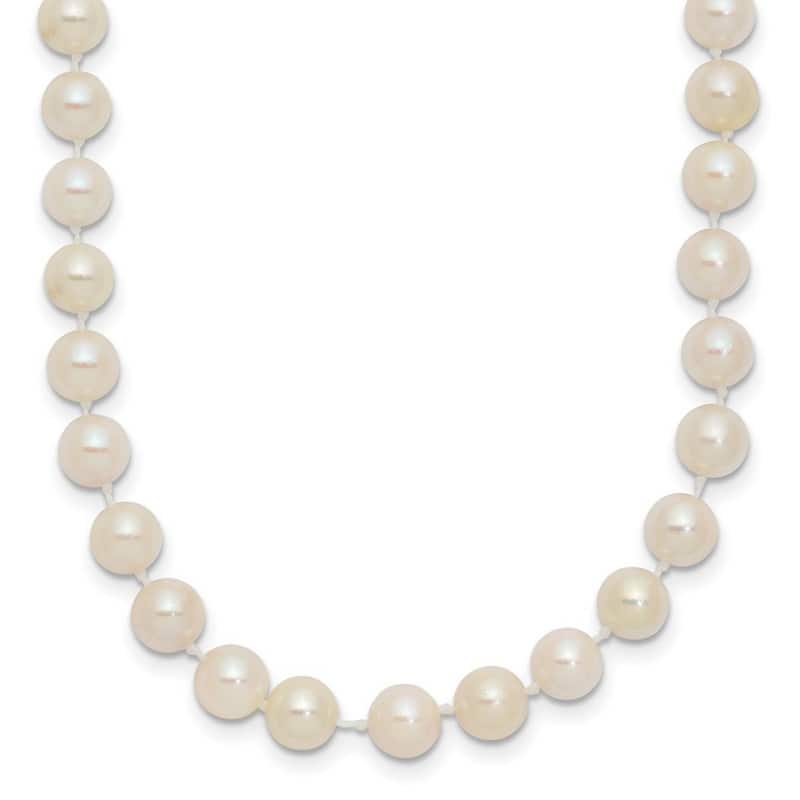 Curata 14k Yellow Gold 5 5.5mm White Akoya SW Freshwater Cultured Pearl Bracelet 7 Inch
