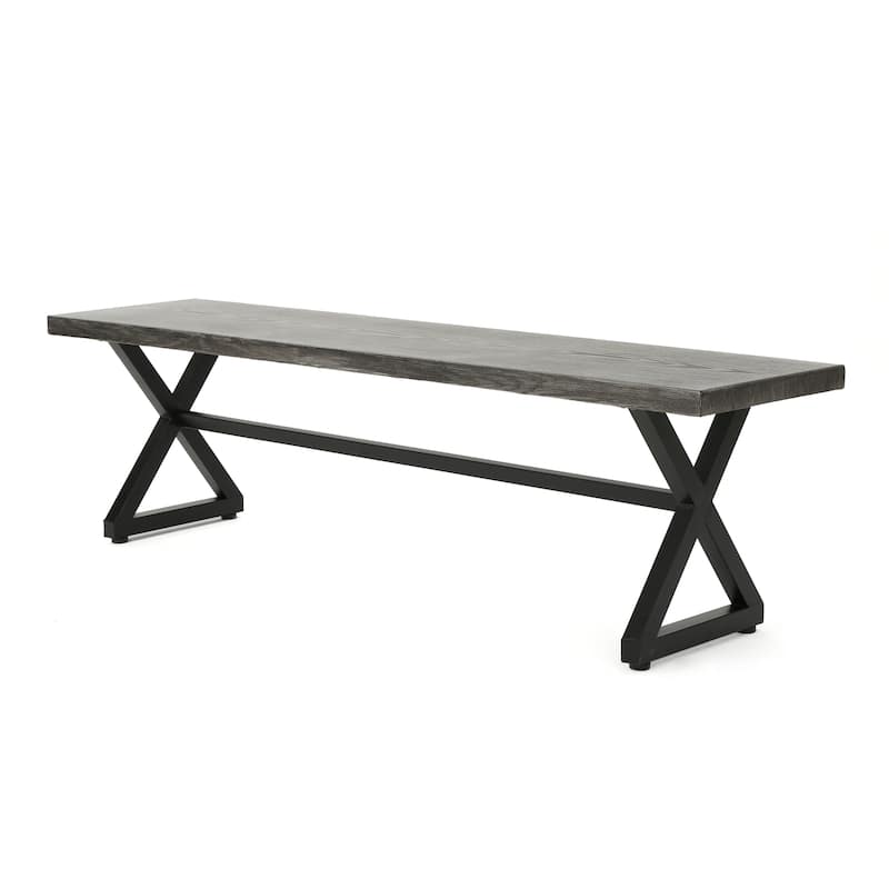Roomfitters Aluminum Outdoor Dining Bench with Sturdy Steel Frame, Stylish and Durable Design, Perfect for Patio and Garden Use