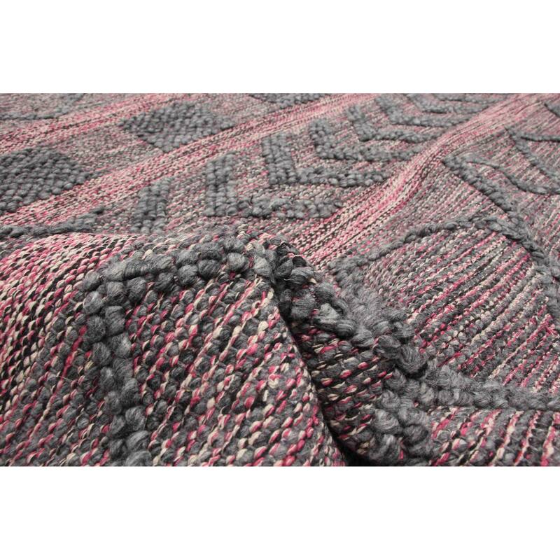 ECARPETGALLERY Braid weave Sienna Dark Grey Wool Rug - 4'11 x 8'4
