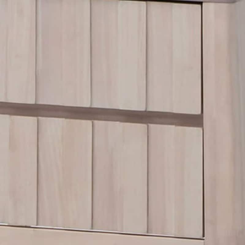 Vasu Nightstand, 2 Drawers, White Wash Solid Rubberwood, 21 Inch