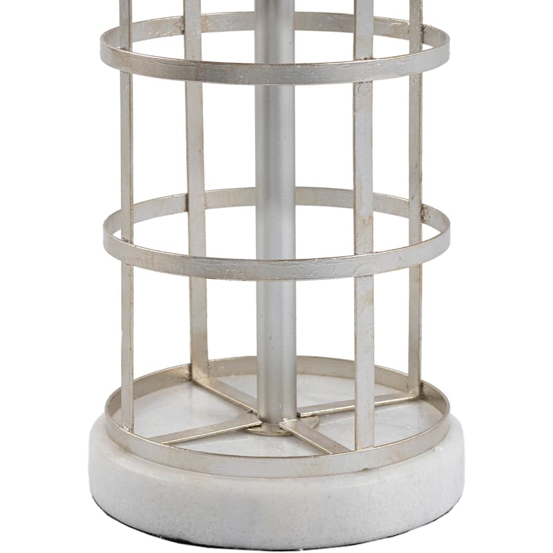 Artistic Weavers Marile Antique Silver Cage Table Lamp - 25"H x 13"W x 13"D