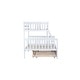 preview thumbnail 37 of 55, Detachable Rubber Wood Twin Over Full Bunk Bed with Trundle,Convertible Ladder and Guardrail,Kids and Baby