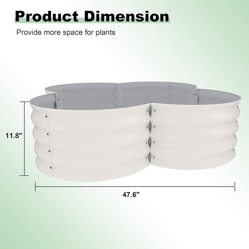2PCS Petal-Shaped Galvanized Raised Garden Bed