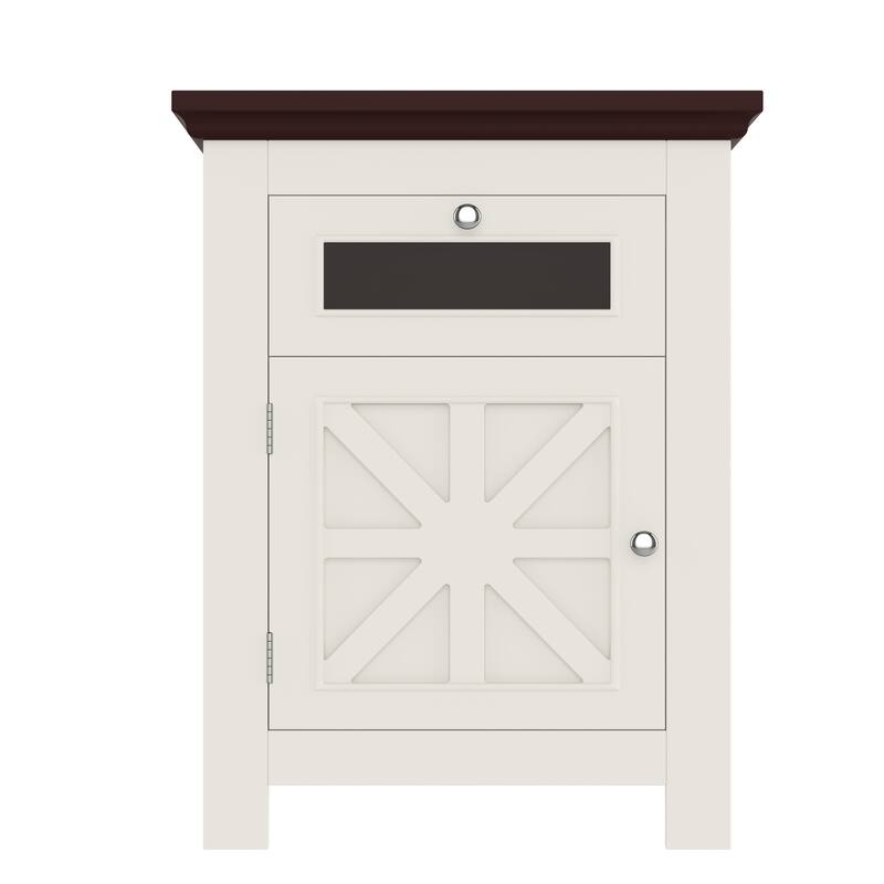 Anmytek Farmhouse 10-20 Gallon Aquarium Tank Stand with Power Outlets, Adjustable Shelves and Storage Cabinet