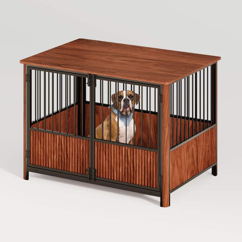 GDF Studio - Oakridge Modern Furniture Dog Crate with Multi-Door Design