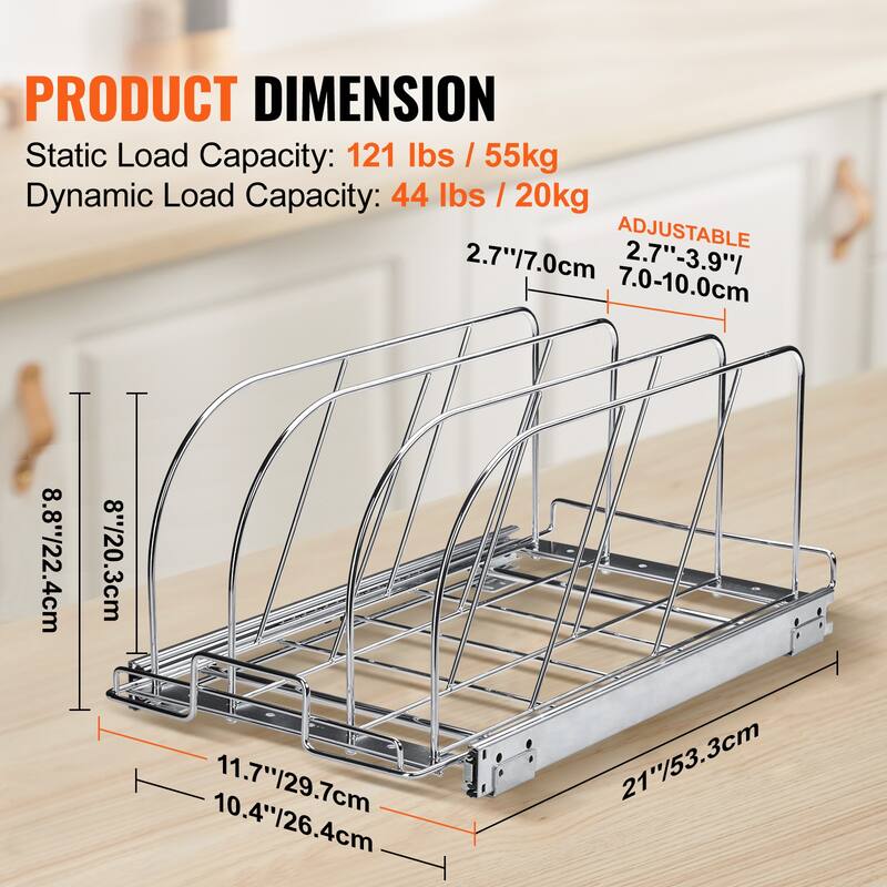Pan and Pot Rack for Kitchen Cabinet & Pantry Storage