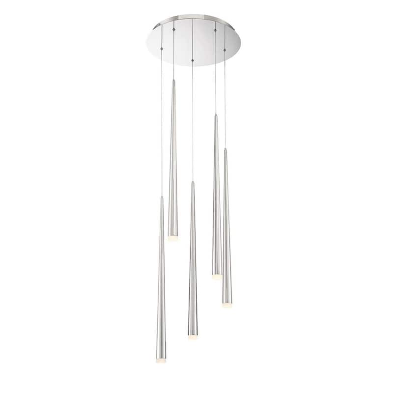 Modern Forms Cascade 5 Light 17" Wide LED Crystal Multi Light Pendant