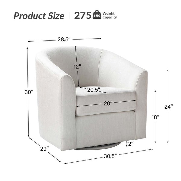 dimension image slide 6 of 10, Cuenca Modern Upholstered Barrel Chair with Swivel Base Set of 2