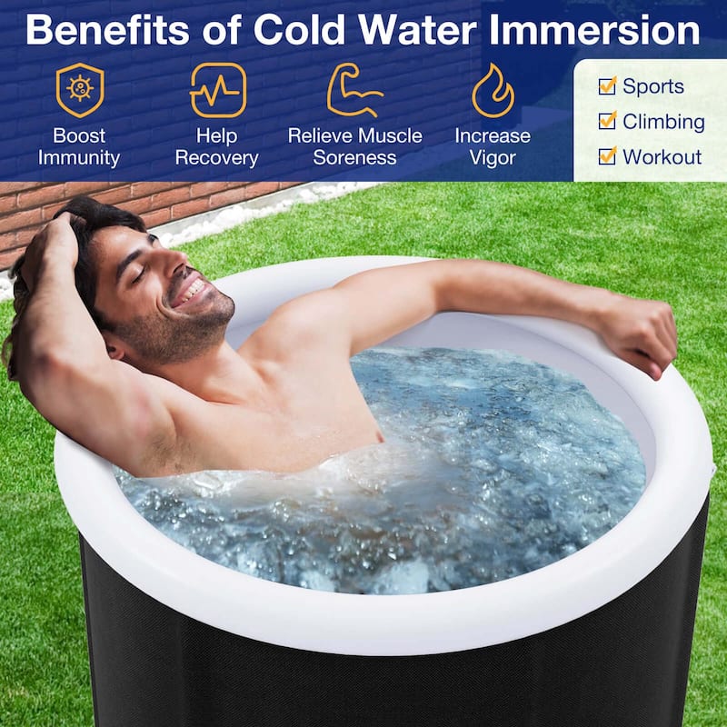 Goplus Ice Bath Tub for Adult Outdoor Ice Plunge Tub with Lid 66 Gal - See Details