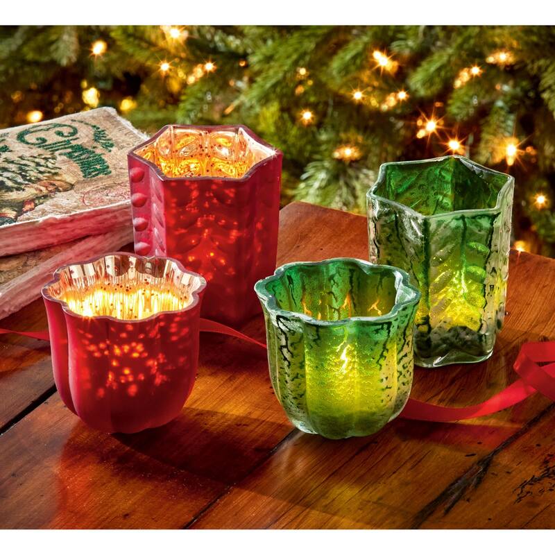 Dazzle Glass Tealight Candle Holder Green, 3.0L x 3.0W x 3.5H inches, Decorative Use Only