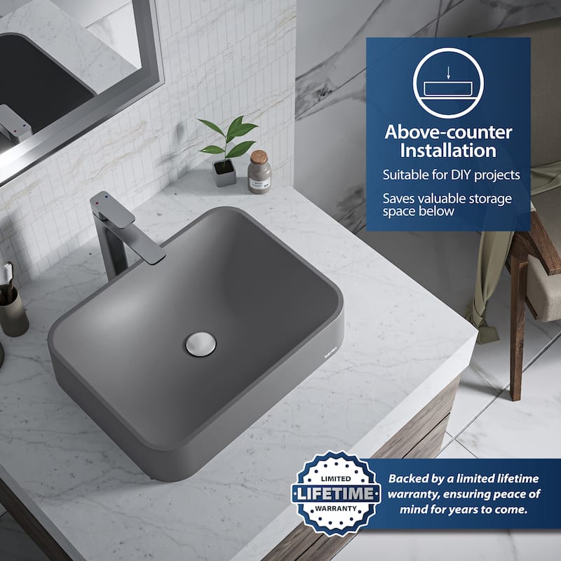Karran Sea Crest Quartz 22 inch Bathroom Vessel Sink