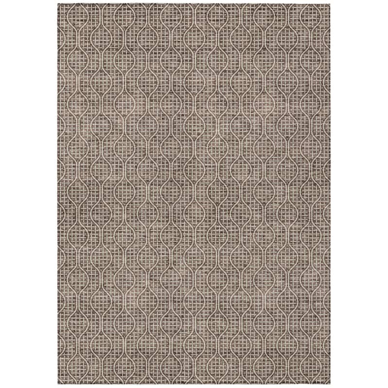 Machine Washable Indoor/ Outdoor Chantille Criss Cross Geo Rug