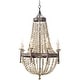 preview thumbnail 7 of 6, 8 - Light Retro Empire Conical Wood Bead Chandelier