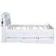 preview thumbnail 6 of 8, Full Size Platform Bed with Storage LED Headboard, Twin Size Trundle and 3 Drawers, White
