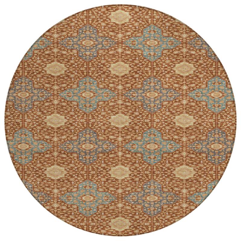 Machine Washable Indoor/ Outdoor Traditional Columbus Chantille Rug