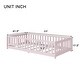 preview thumbnail 17 of 22, Rubber Wood Floor Bed with Fence and Door,Twin Size