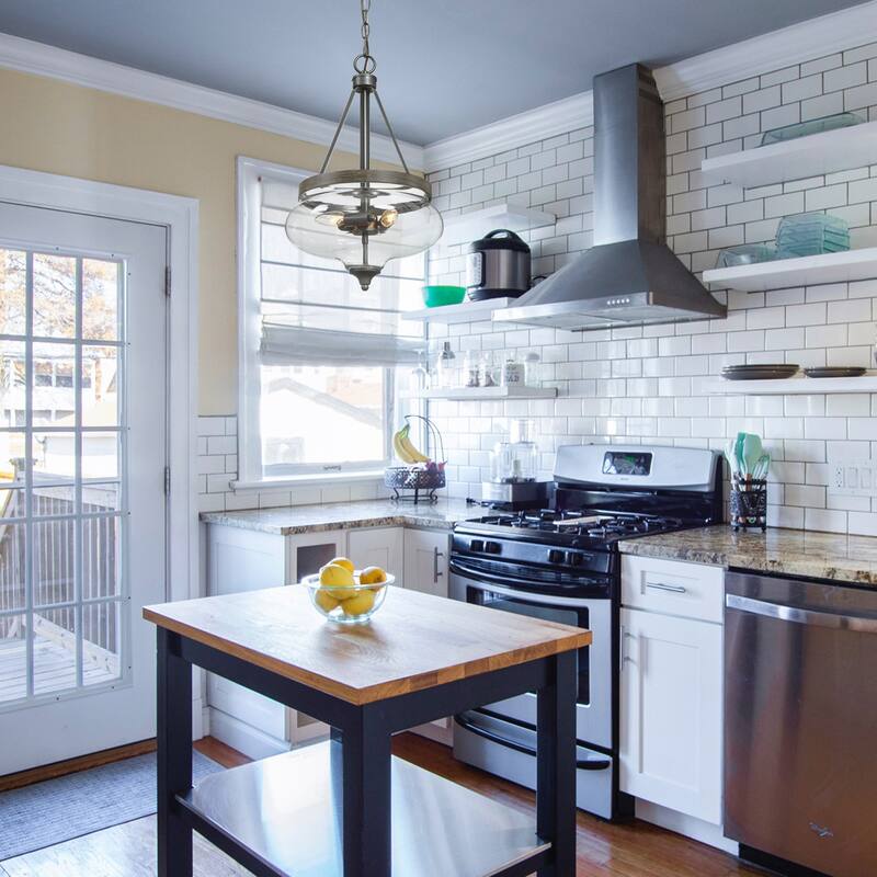 Farmhouse 3-light Glass Ceiling Pendant Lights Chandeliers for Kitchen Island Dining, Living Room