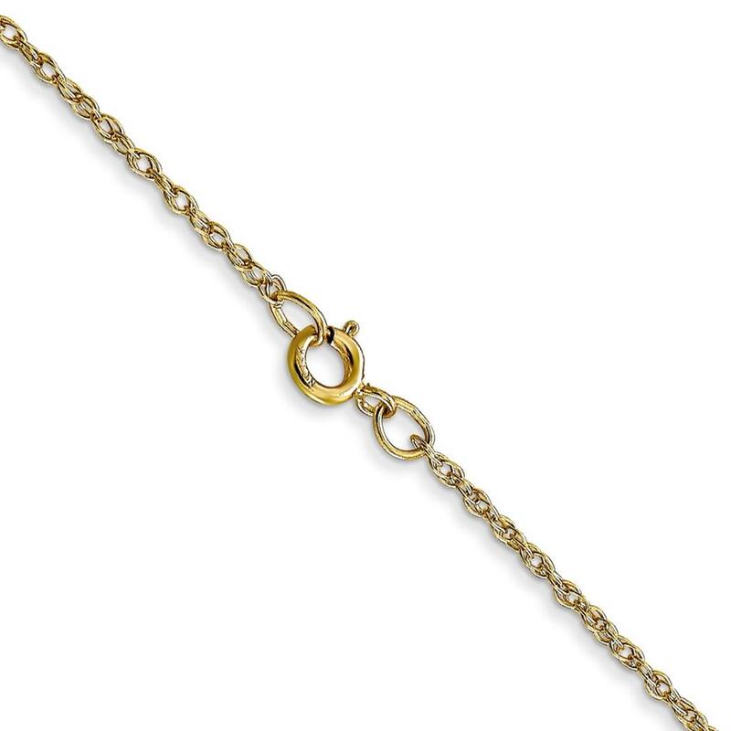 Curata 10k Yellow Gold 0.95mm Carded Cable Rope Chain Necklace (Spring-ring) Options: 16 18 20 24